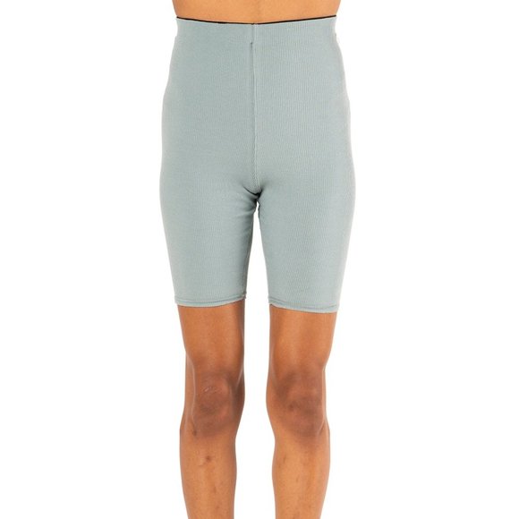 Bassike Slim Rib Bike Short Lagoon - Main Image